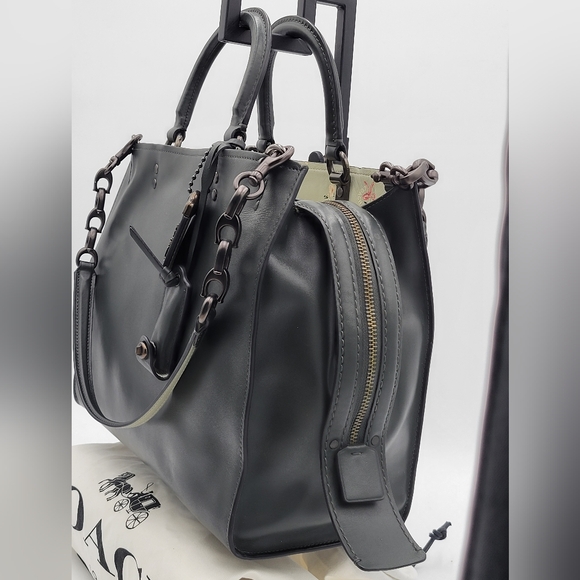 Coach 1941 Glovetanned Leather Rogue 30, Pine, interior w/ Floral print - Picture 2 of 16